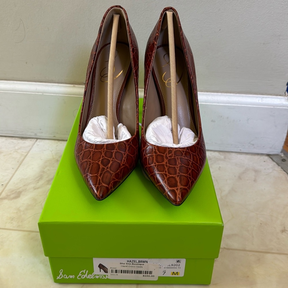 Sam Edelman hazel croco heels size 7